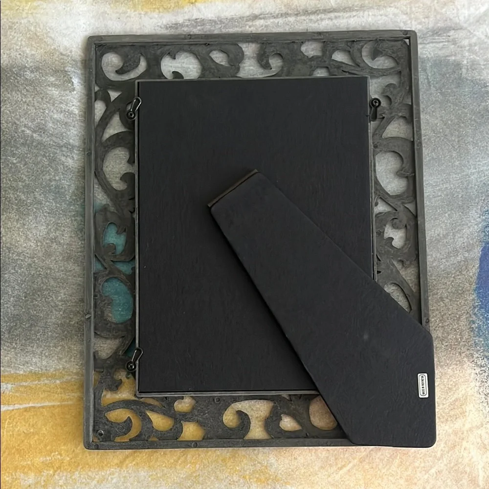 Black Baroque Picture Frame with Scrollwork Accents